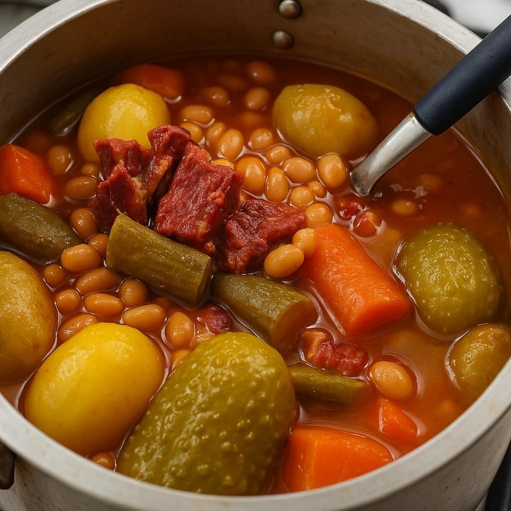 🍲 Feijão com Maxixe, Quiabo, Carne Seca, Cenoura e Batata – Sabor da Roça!