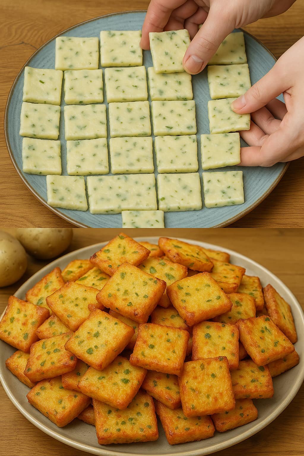 🧀🥔 Salgadinho Crocante de Batata e Queijo.