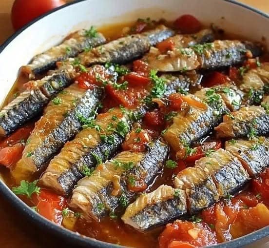 🍅🐟 Sardinha Assada com Tomate.