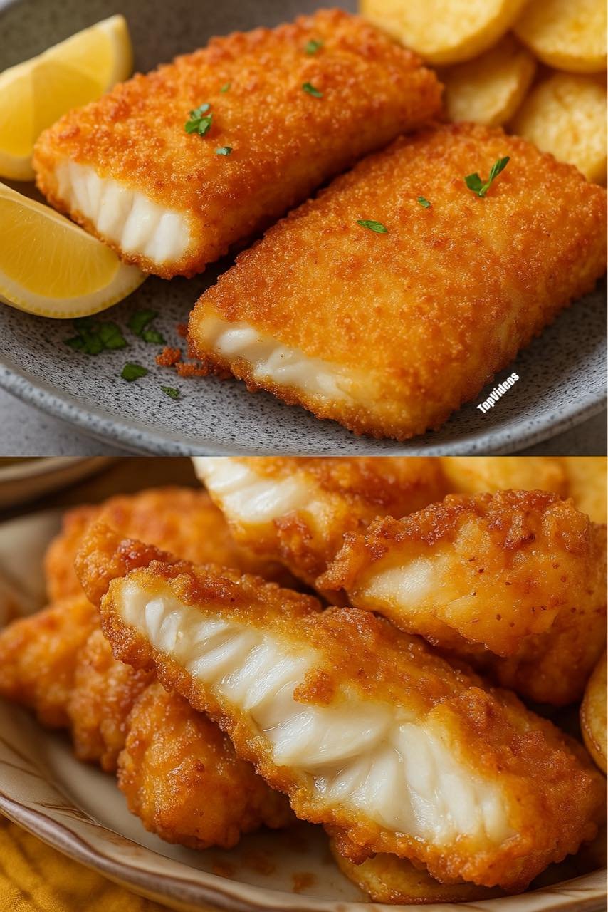 🐟 Filé de Peixe Empanado Crocante.