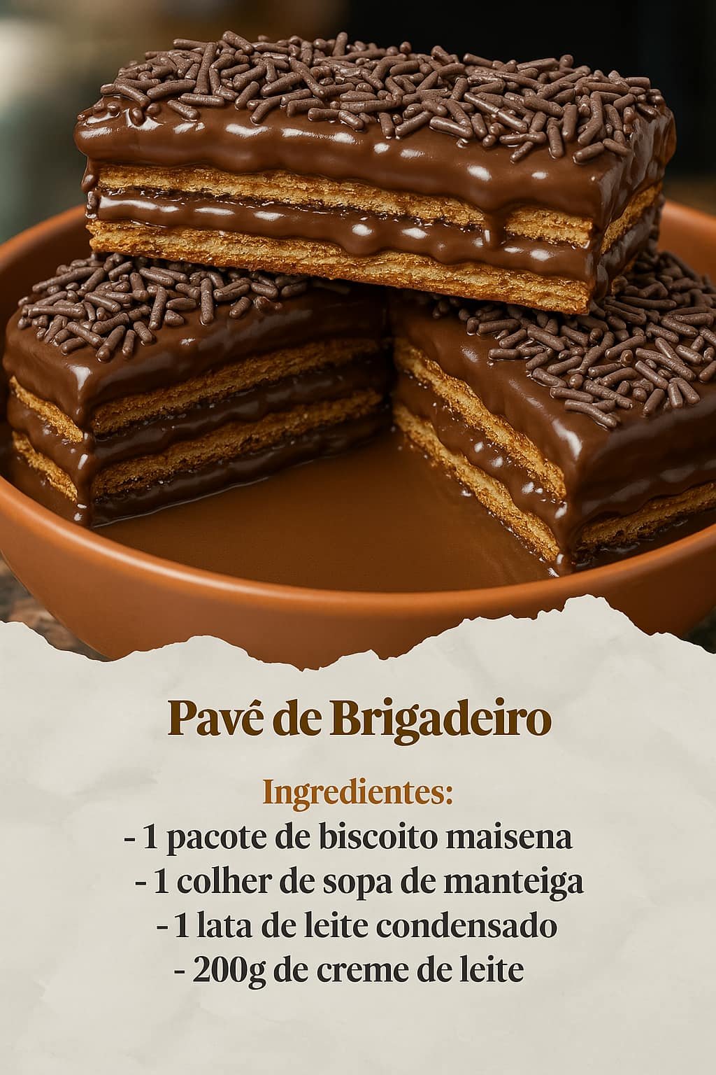 🍫 Pavê de Brigadeiro.