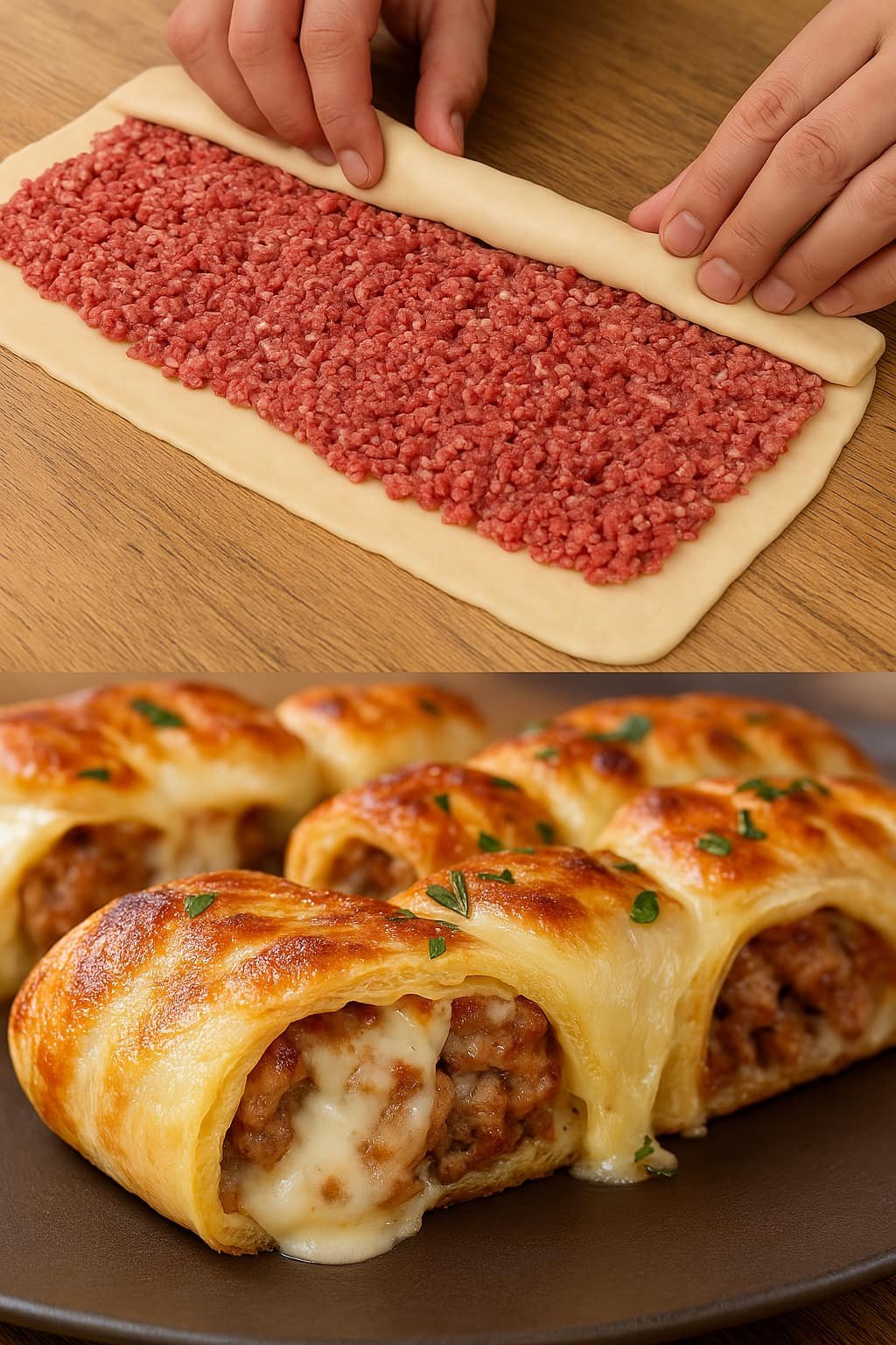 🥐 Enroladinhos de Carne com Queijo na Massa Folhada 🤤