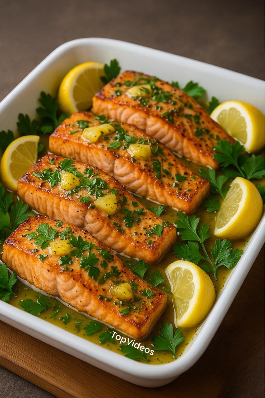 🐟 Filé de Salmão Assado no Forno com Alho, Limão, Mel e Mostarda Dijon 🍋✨