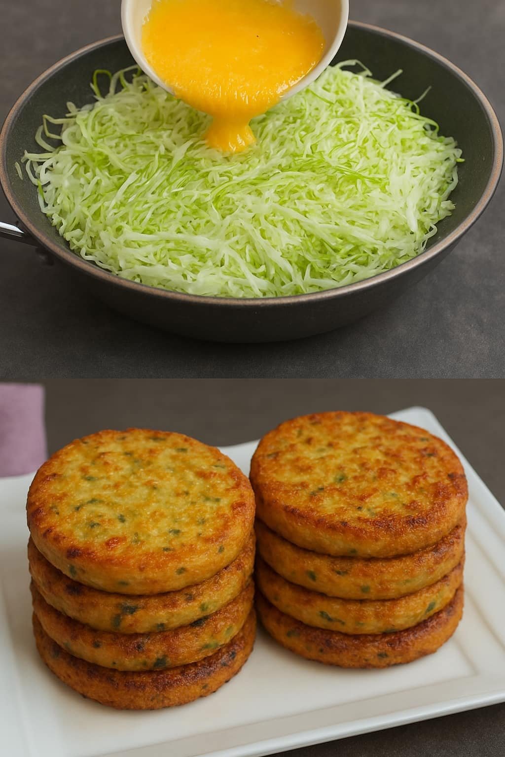 🥬 Fritadinhas de Repolho na Frigideira.