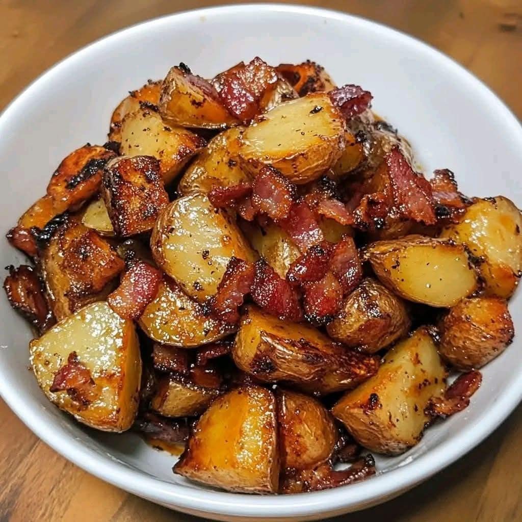 🥔 Batatas Assadas com Bacon e Mel.