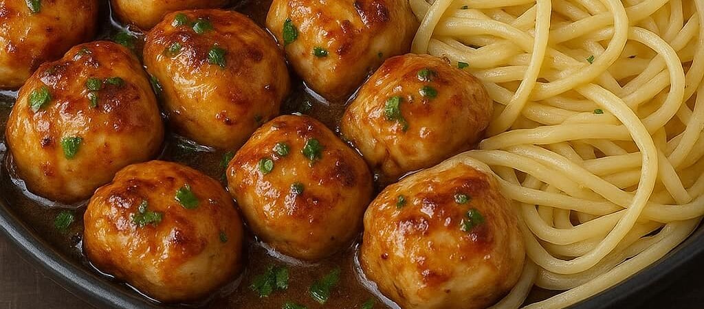🍗🍋🍝 Pedaços de Frango com Manteiga de Alho e Limão e Linguine com Parmesão