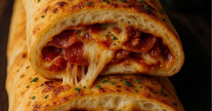 Pizza de pão com super recheio